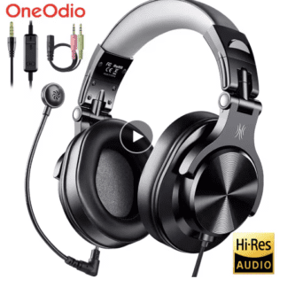 OneOdio A71D Wired Gaming Headset, Hi-Res Audio, Detachable Mic, Compatible with PC, PS4, PS5, Xbox