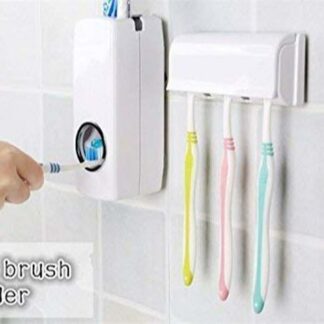 Toothpaste Dispenser & Brush Holder Set - Best Quality, White